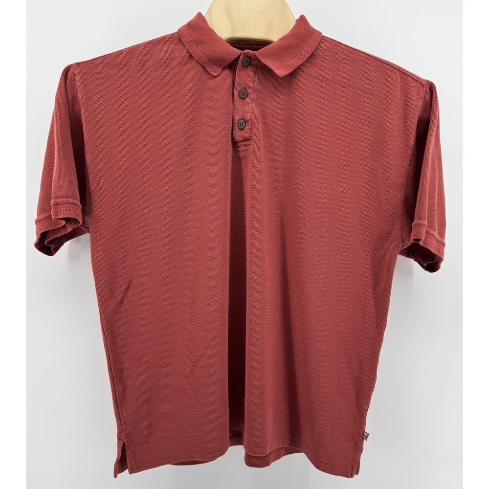 Tommy Bahama Polo Shirt Men's Size L Red Silk Classic Golf Tennis Preppy Relax